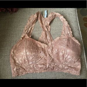 Blush Champagne shimmer lace bralet